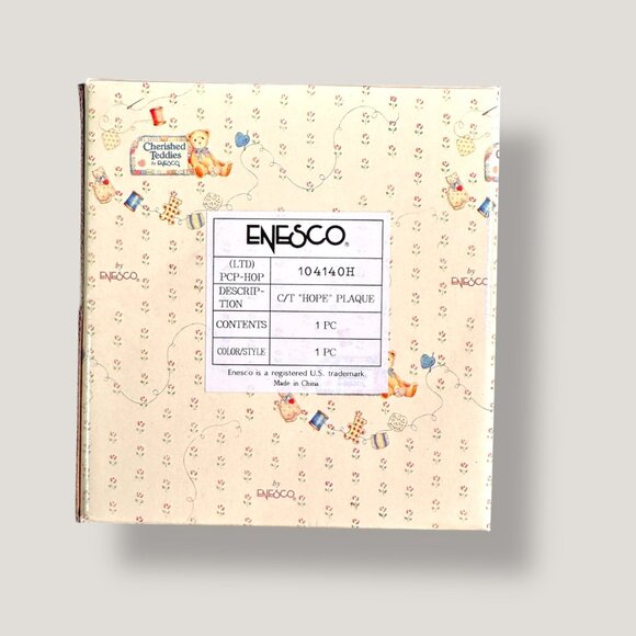 Cherished Teddies "Hope" Wall Plaque 1994 Priscilla Hillman Vintage Decor Enesco - Picture 5 of 5